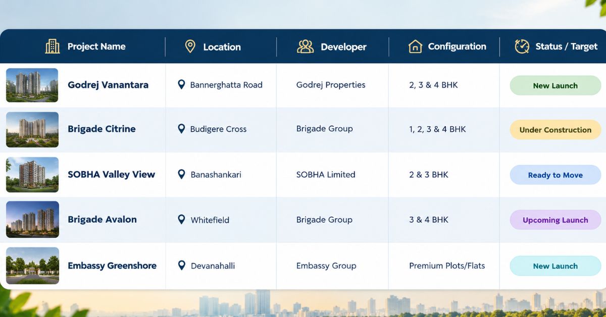 Image for Top 5 Residential Projects in Bengaluru for Investment 2026